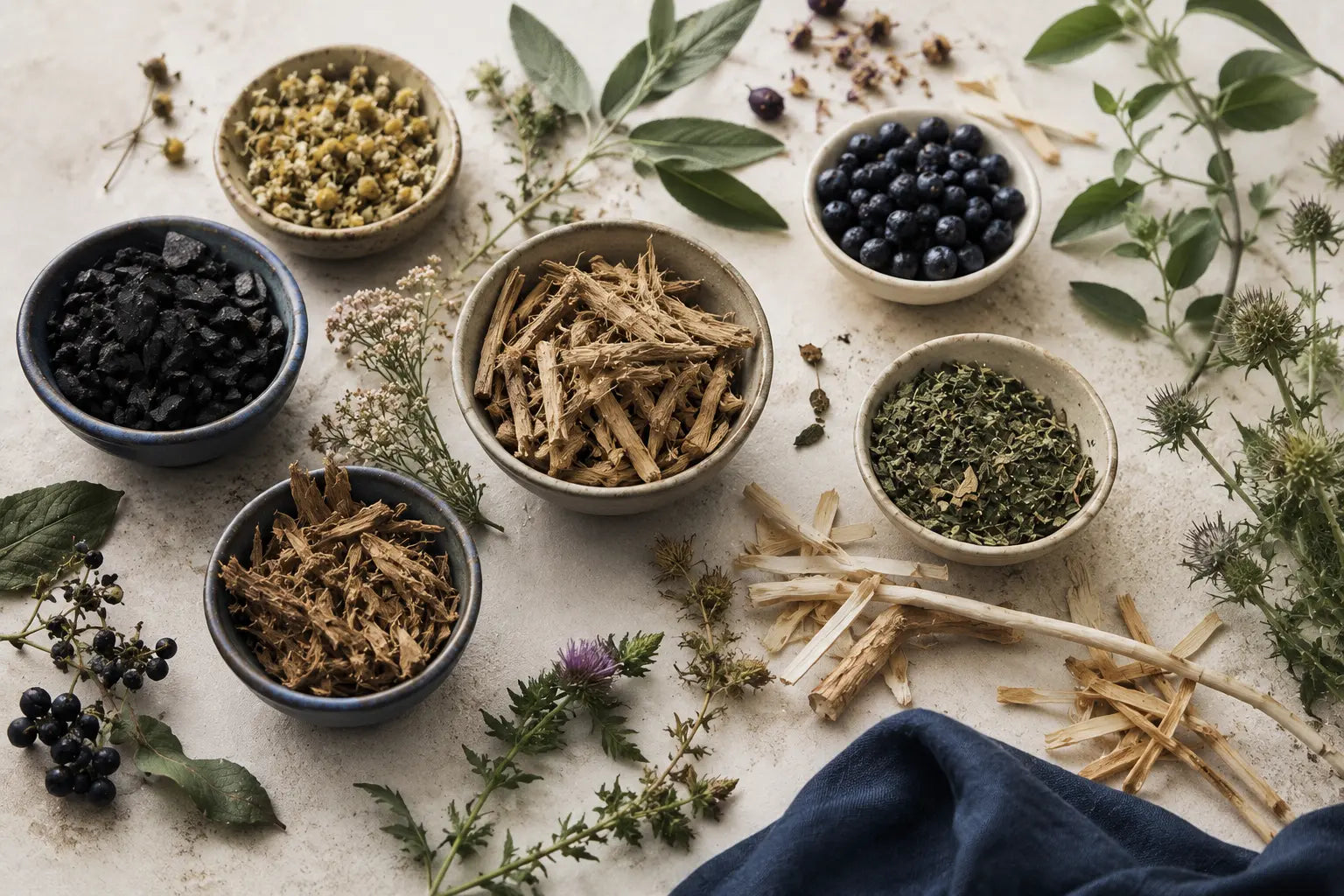 Herbal antimicrobials series cover: botanical roots and herbs representing natural microbial and immune support
