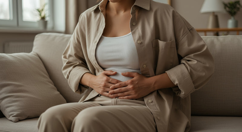 Gut and mold connection concept, for an article explaining how mold can cause digestive issues.