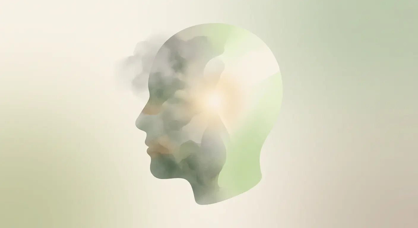 Gut-brain axis concept, for an article on butyrate and supporting mental well-being.