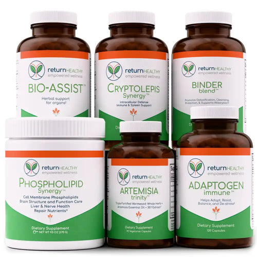 Return Healthy Intracellular Support Kit, a six-formula system for complex, long-standing cellular health needs.