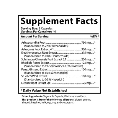 Adaptogen Immune Supplement Facts
