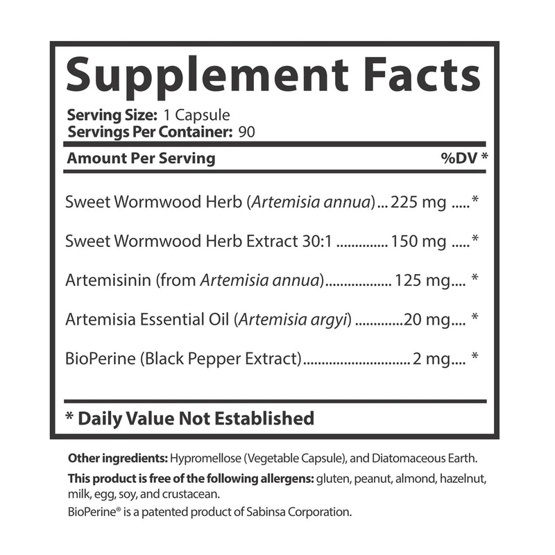 Artemisia Trinity | Targeted Microbial & Digestive Support supplement facts