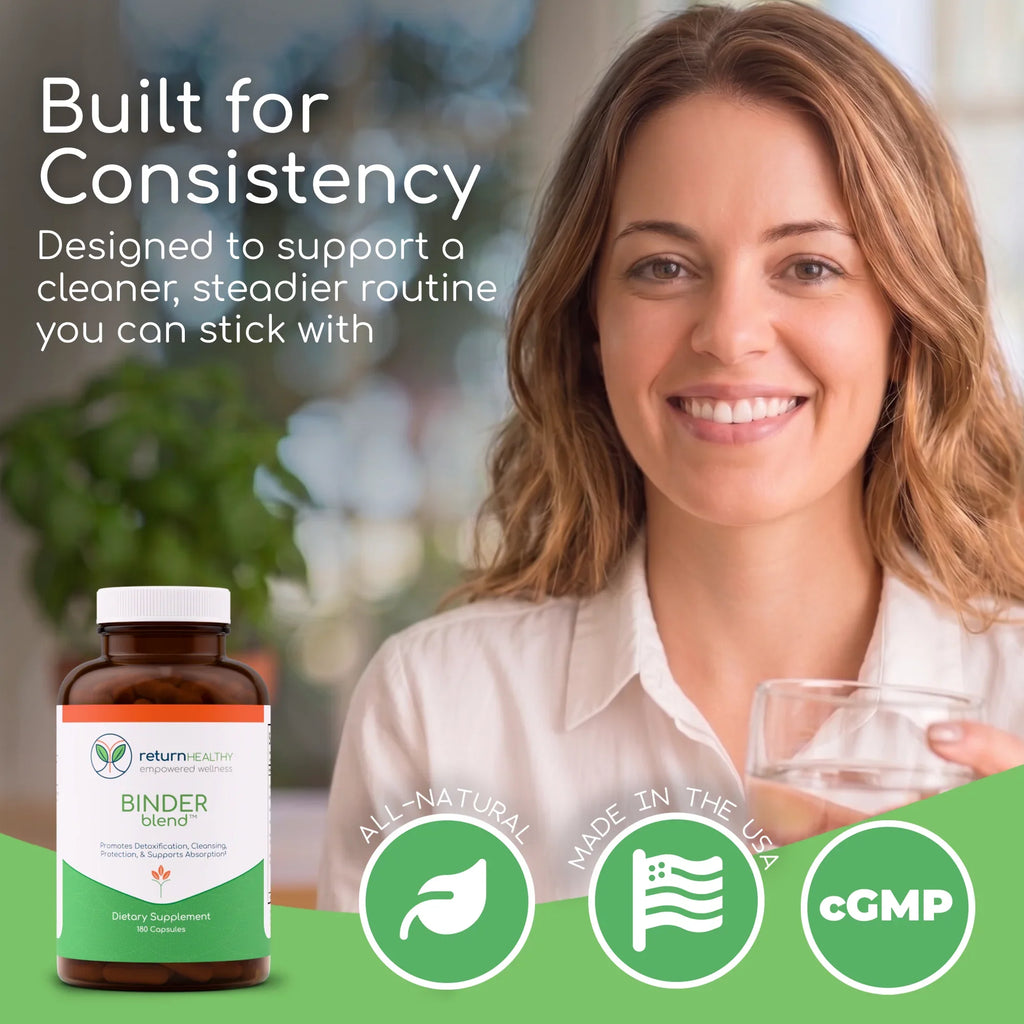 Binder Blend benefits - clean detox flow, gut balance, smooth digestion, and gut lining support