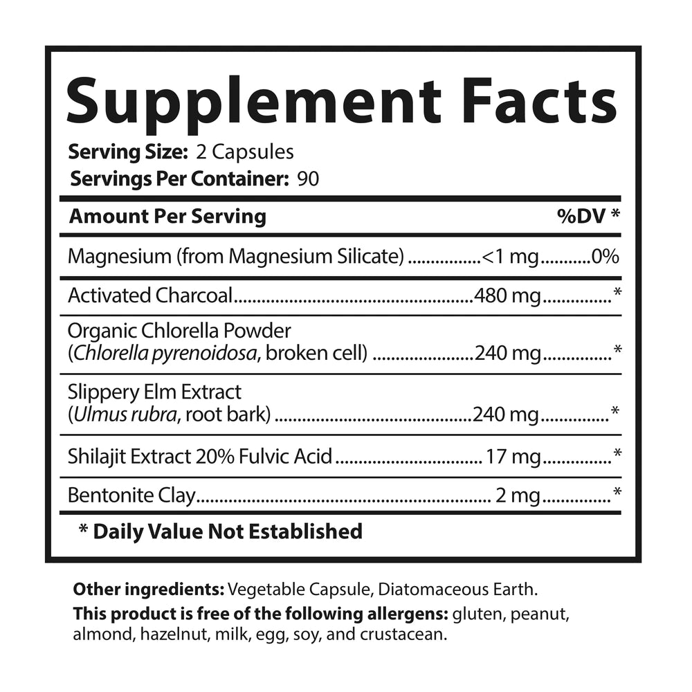 Binder Blend supplement facts panel showing serving size, servings per container, and ingredient amounts per serving.
