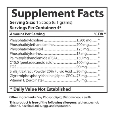 Phospholipid Synergy Supplement Facts