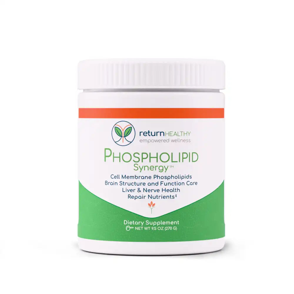 Return Healthy Phospholipid Synergy supplement, included in the Mold Starter Kit for cell membrane and energy support.